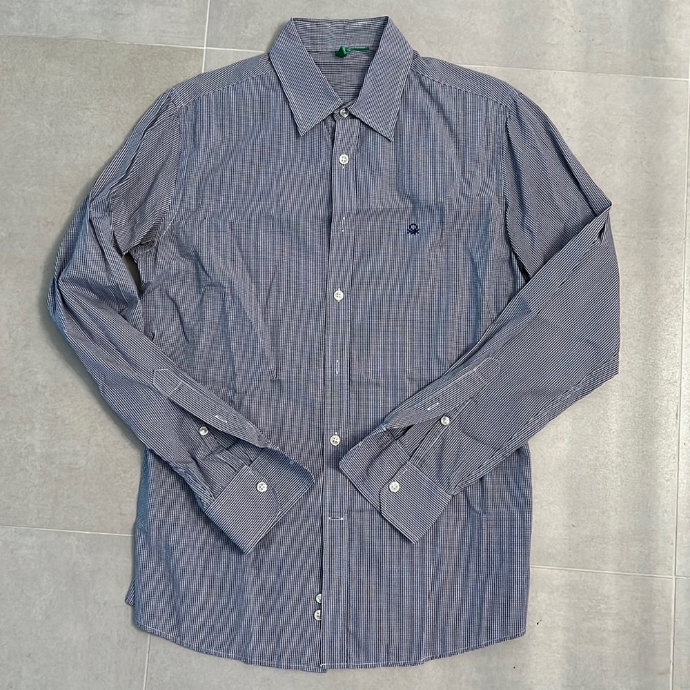 United colors of Benetton men small button down dress casual evening shirt